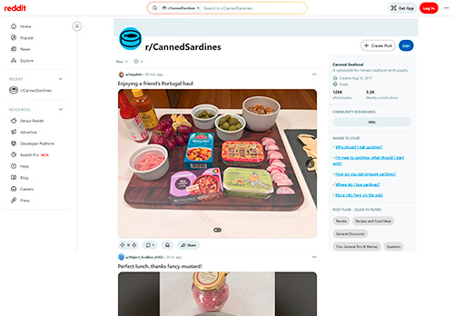 Reddit.com/r/CannedSardines